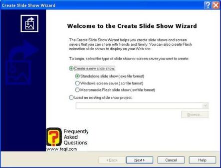 אפשרות Create slideshow file , לתוכנת Acdsee 8 