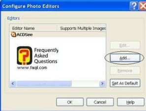 אפשרותconfigure photo editiors , לתוכנת Acdsee 8 